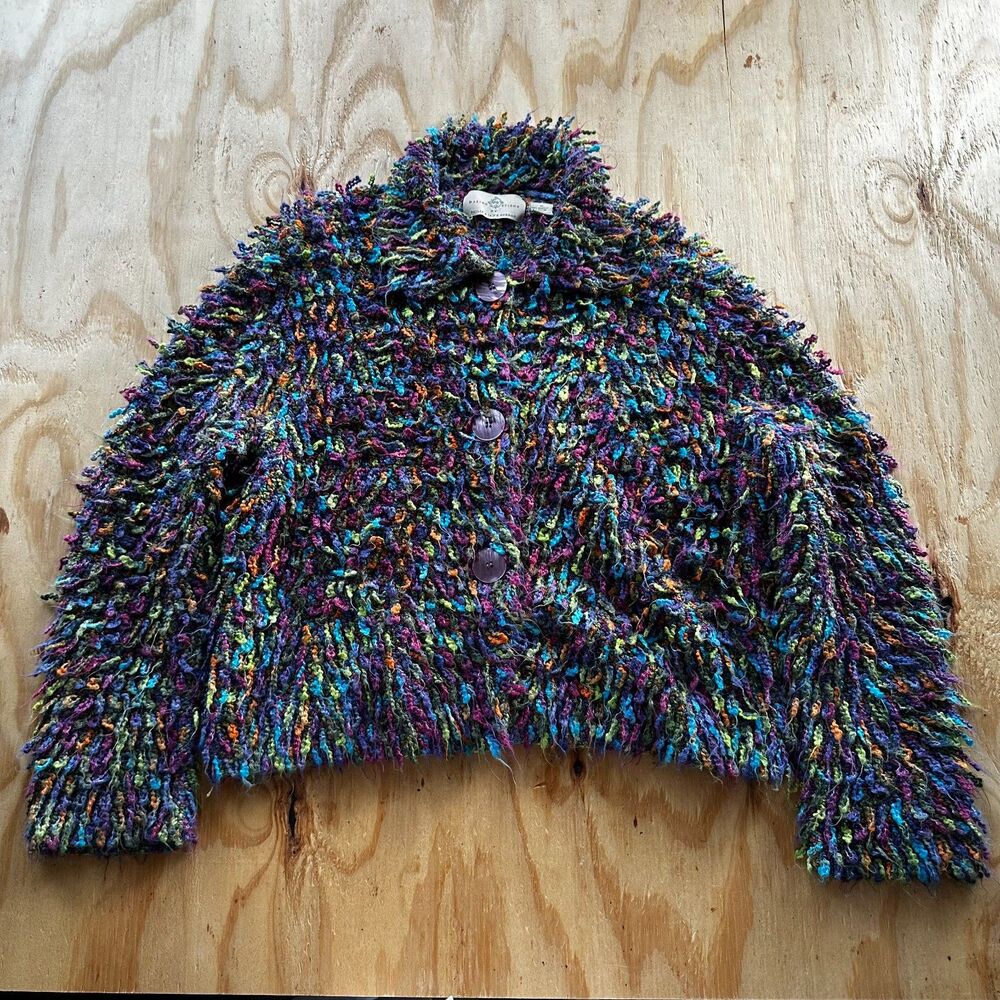 Design Options by Philip & Jane Gordon Vintage Shaggy Knit Cardigan Extra Large